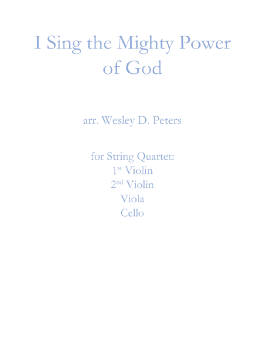 I Sing the Mighty Power of God (String Quartet) String Quartet scores gallery preview page 1