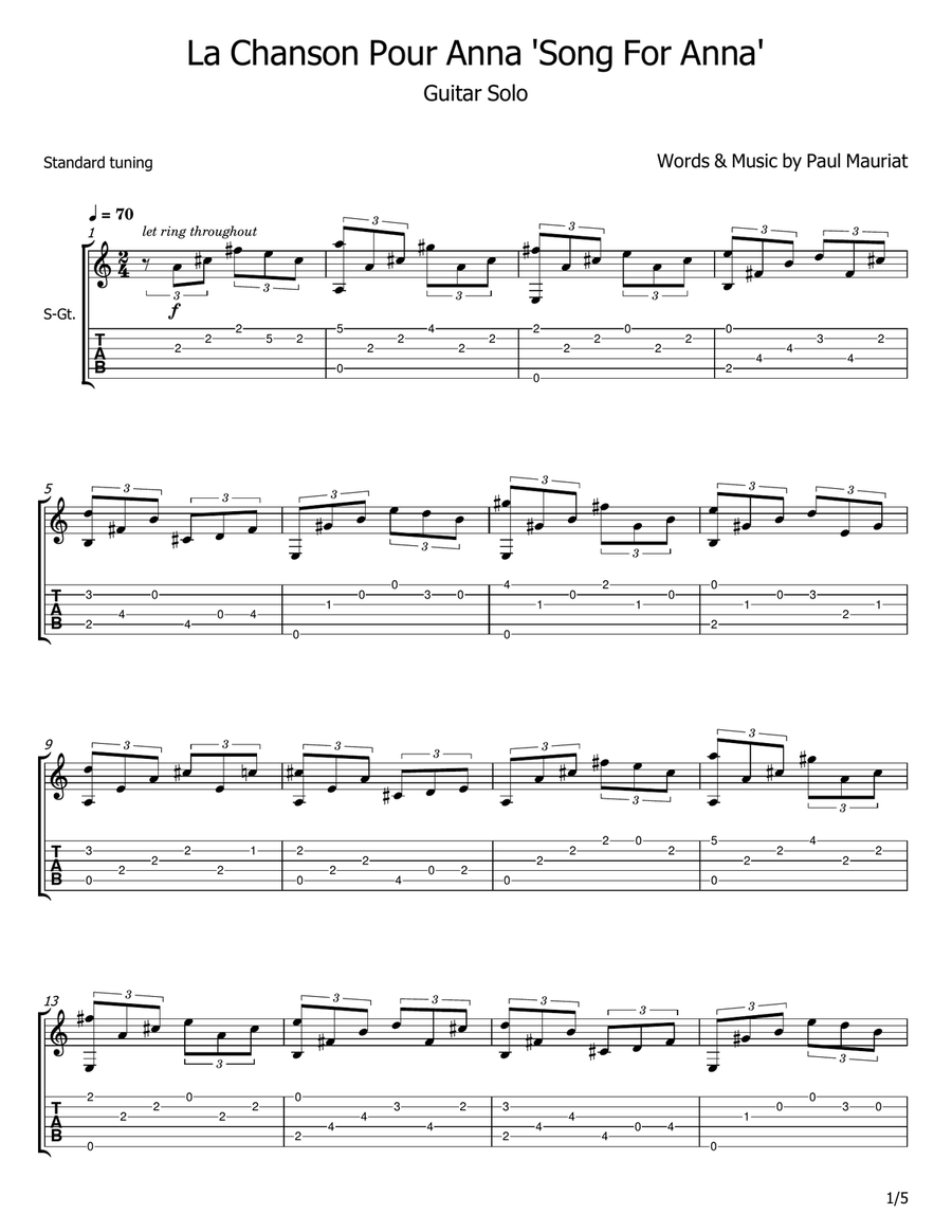 Song for Anna A Cappella scores gallery preview page 1