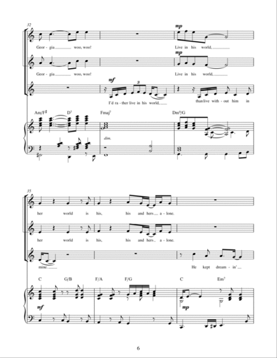 Midnight Train to Georgia (arr. Berty Rice) SSA scores gallery preview page 6