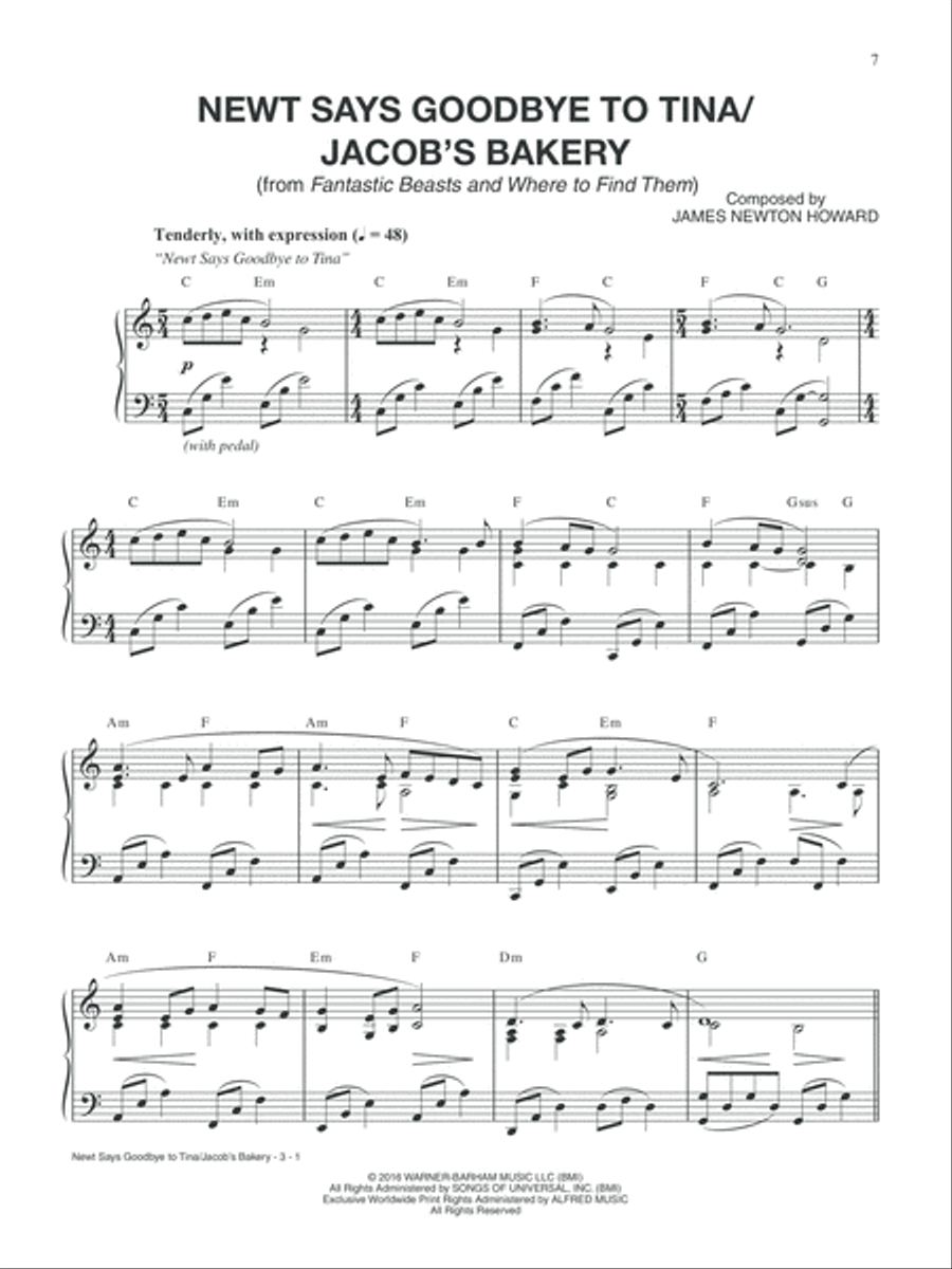 Selections from Fantastic Beasts and Where to Find Them Piano Solo scores gallery preview page 8