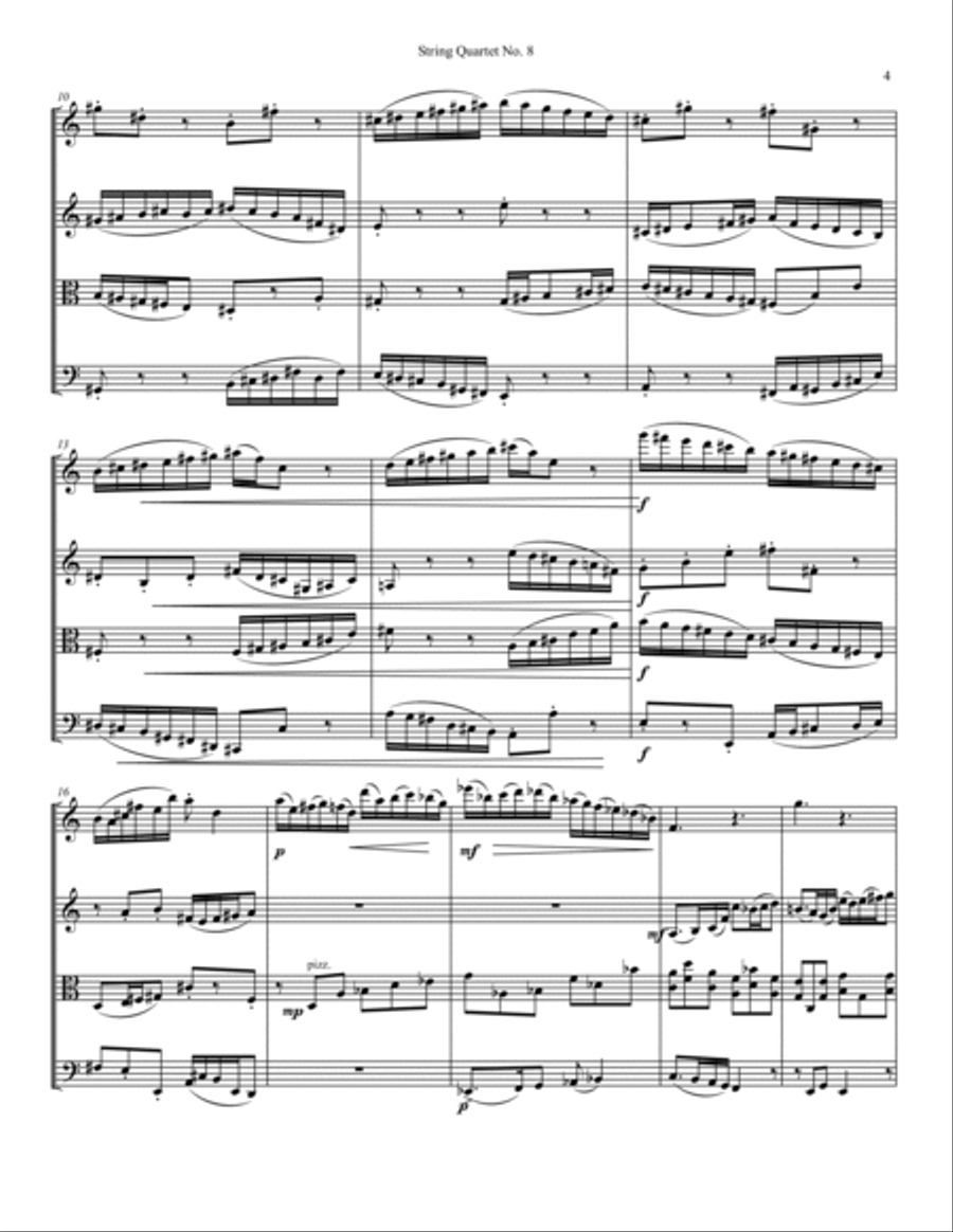 String Quartet No. 8 String Quartet scores gallery preview page 5