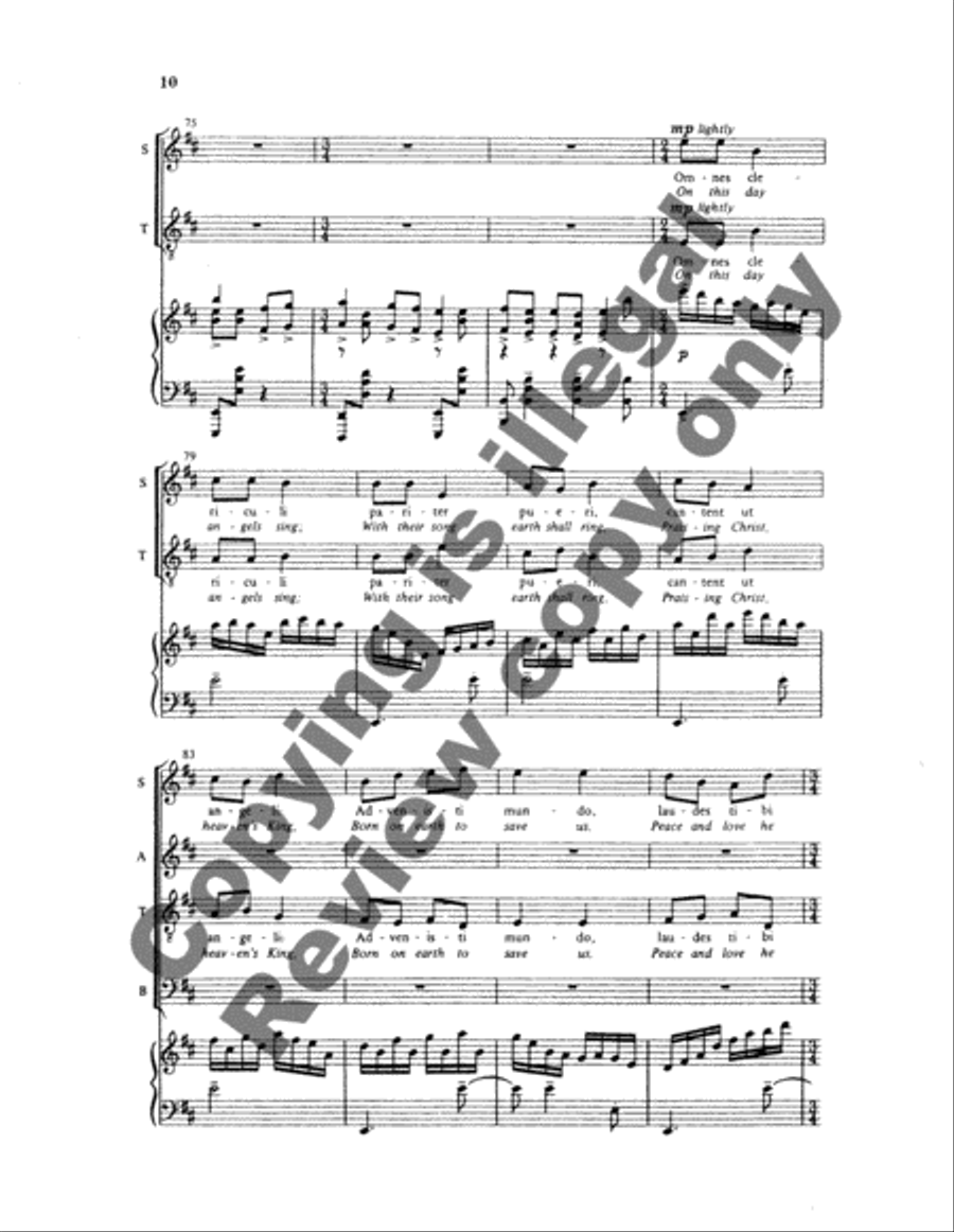 Gaudete: 4. Personent Hodie 4-Part scores gallery preview page 14