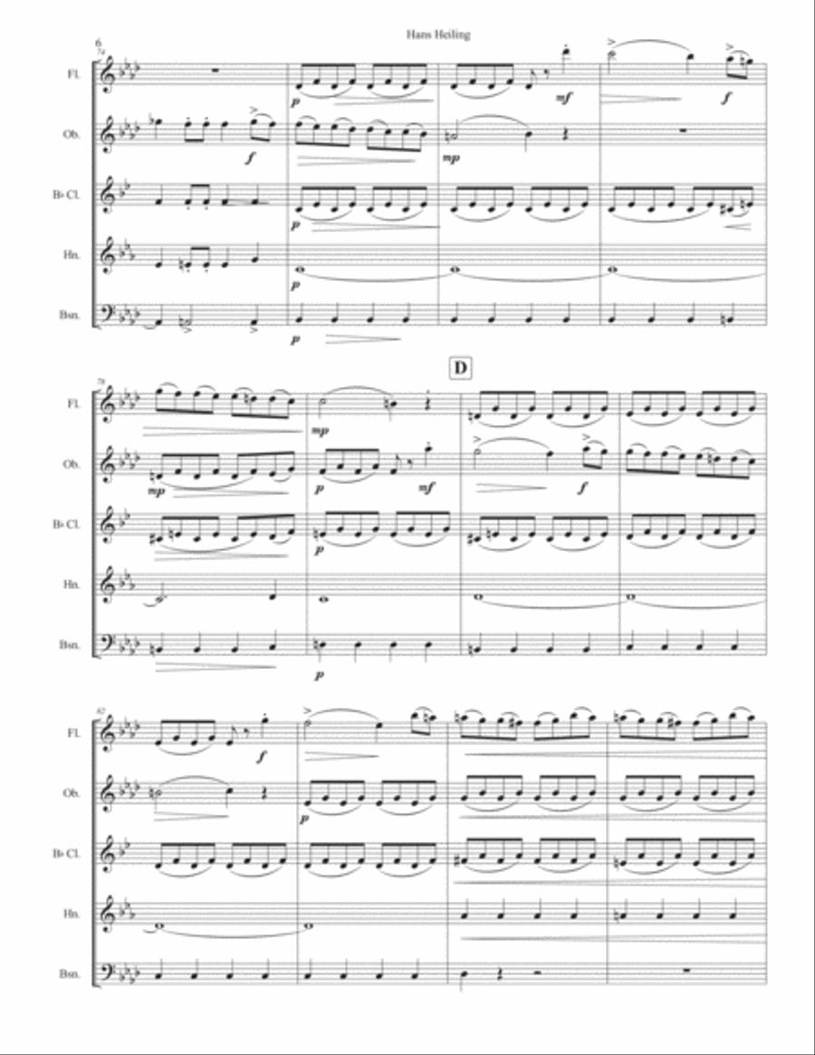 Hans Heiling Overture Opus 80 Woodwind Quintet scores gallery preview page 6