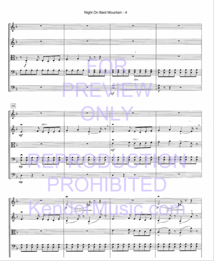 Night On Bald Mountain (Full Score) String Orchestra scores gallery preview page 7