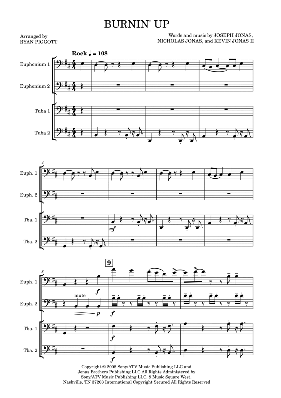 Burnin' Up Burnin' Up Brass Ensemble scores gallery preview page 1