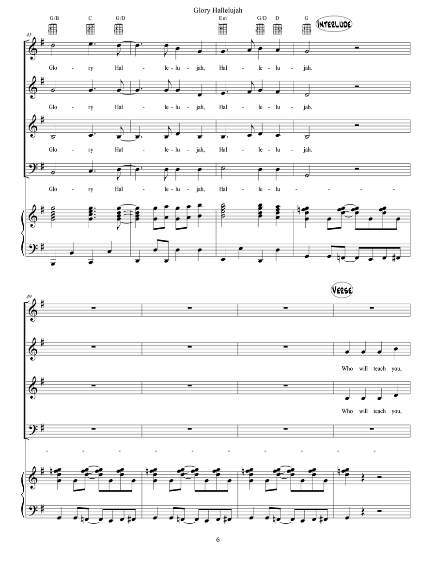 Glory Hallelujah Concert Band scores gallery preview page 6