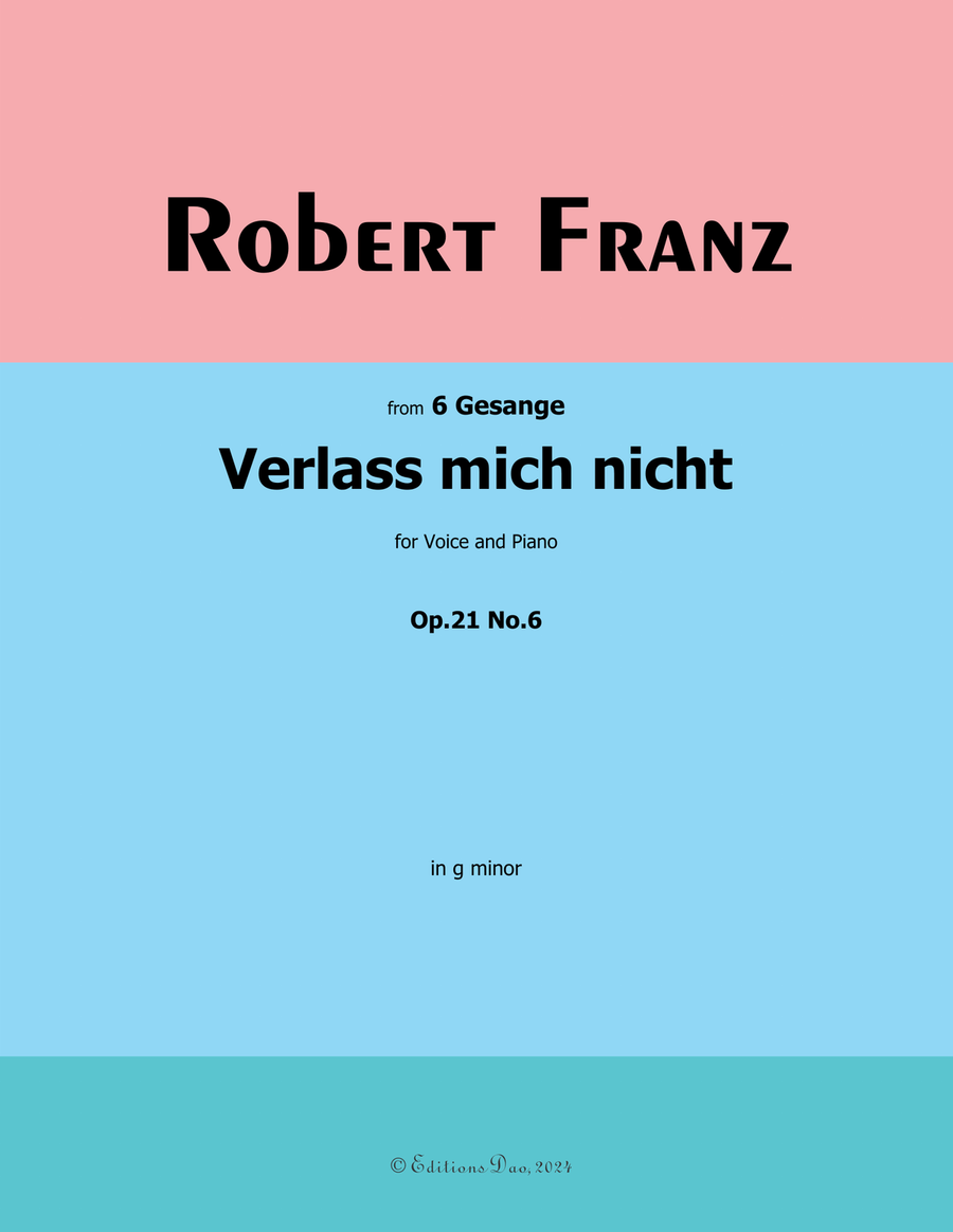 Verlass mich nicht, by Robert Franz, in g minor Voice scores gallery preview page 1