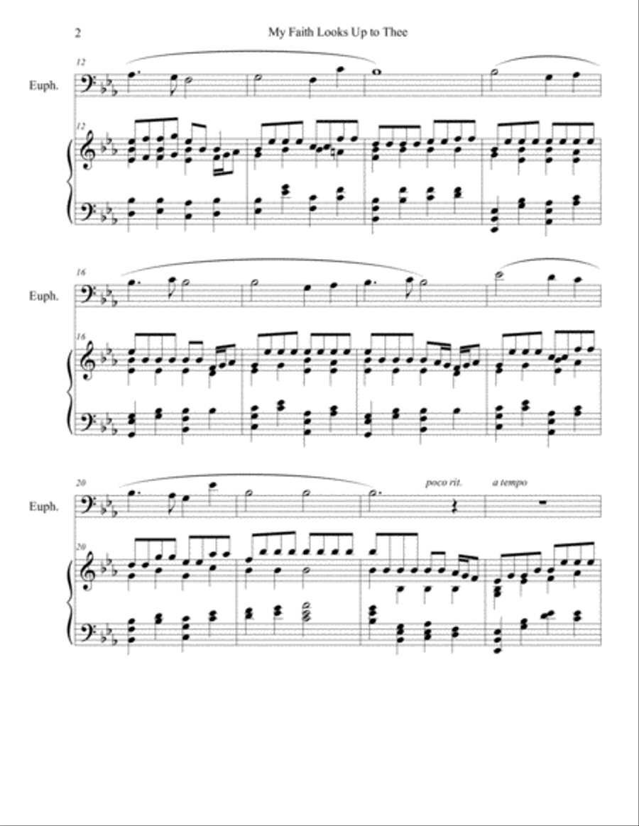 My Faith Looks Up to Thee (euphonium/piano), arr. Brenda Portman Euphonium scores gallery preview page 2