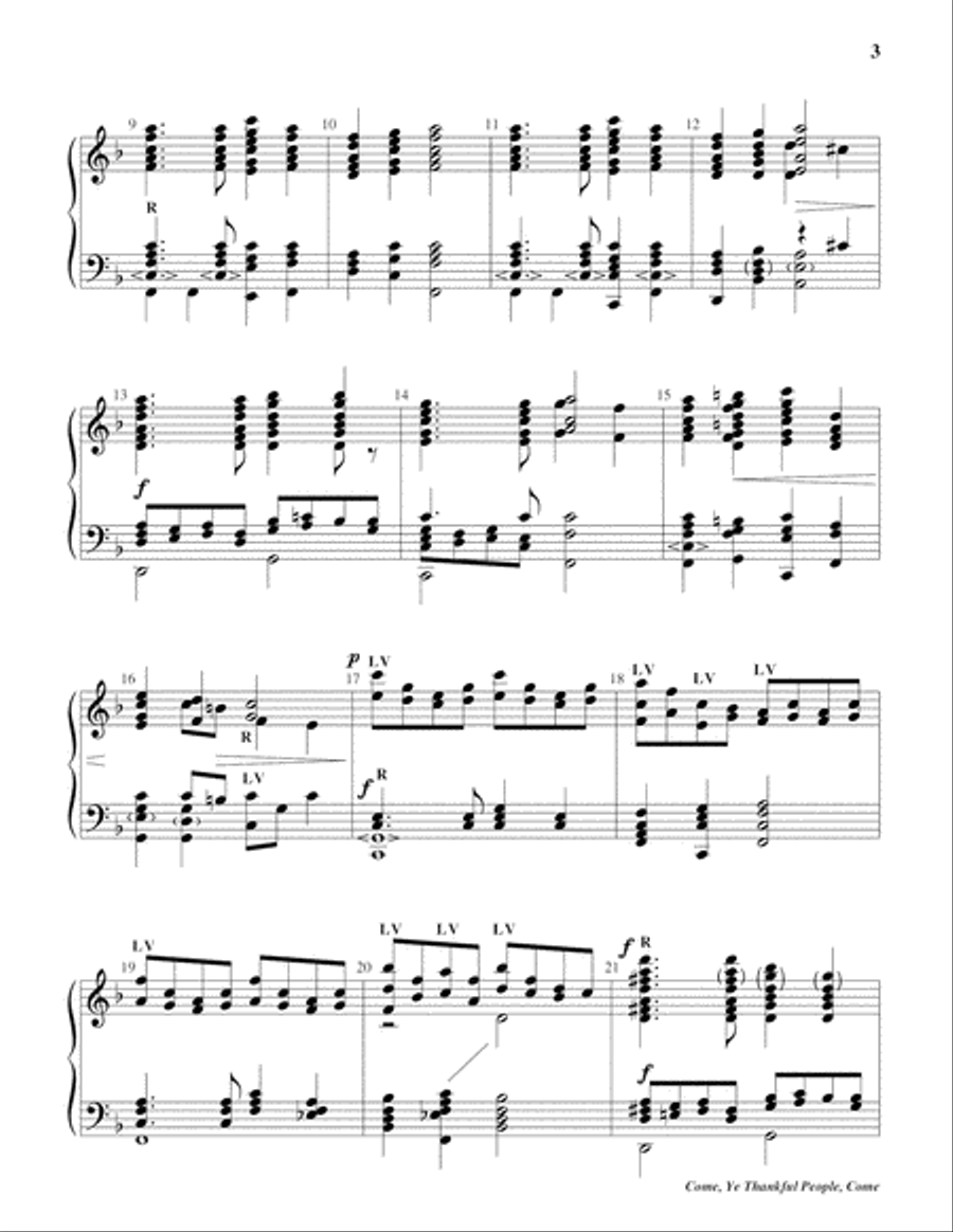 Come, Ye Thankful People, Come 5-Octaves scores gallery preview page 3