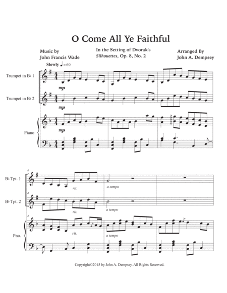 O Come All Ye Faithful (Trio for Two Trumpets and Piano) image number null
