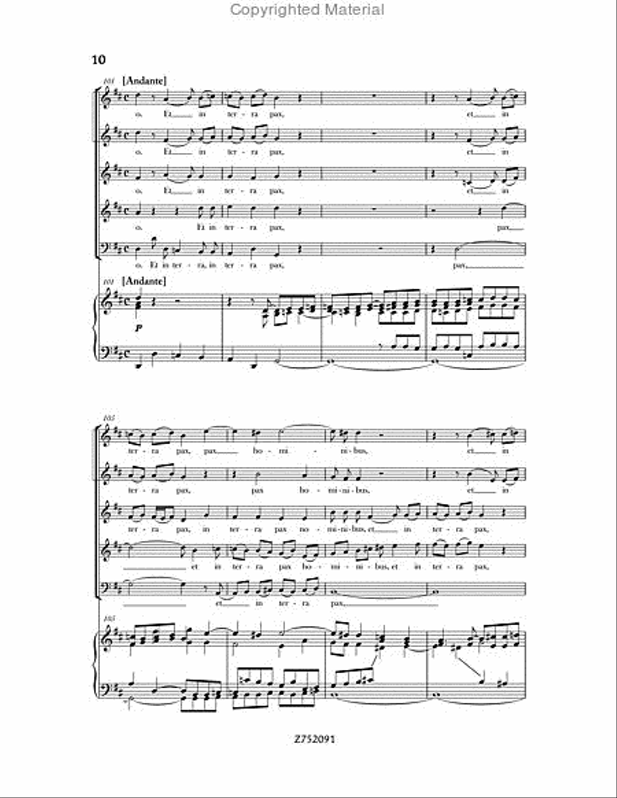 Cantata No. 191: Gloria in Excelsis Deo, BWV 191 4-Part scores gallery preview page 10