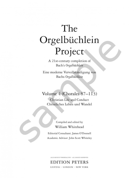 The Orgelbüchlein Project (A 21st-Century Completion of Bach's Orgelb.)