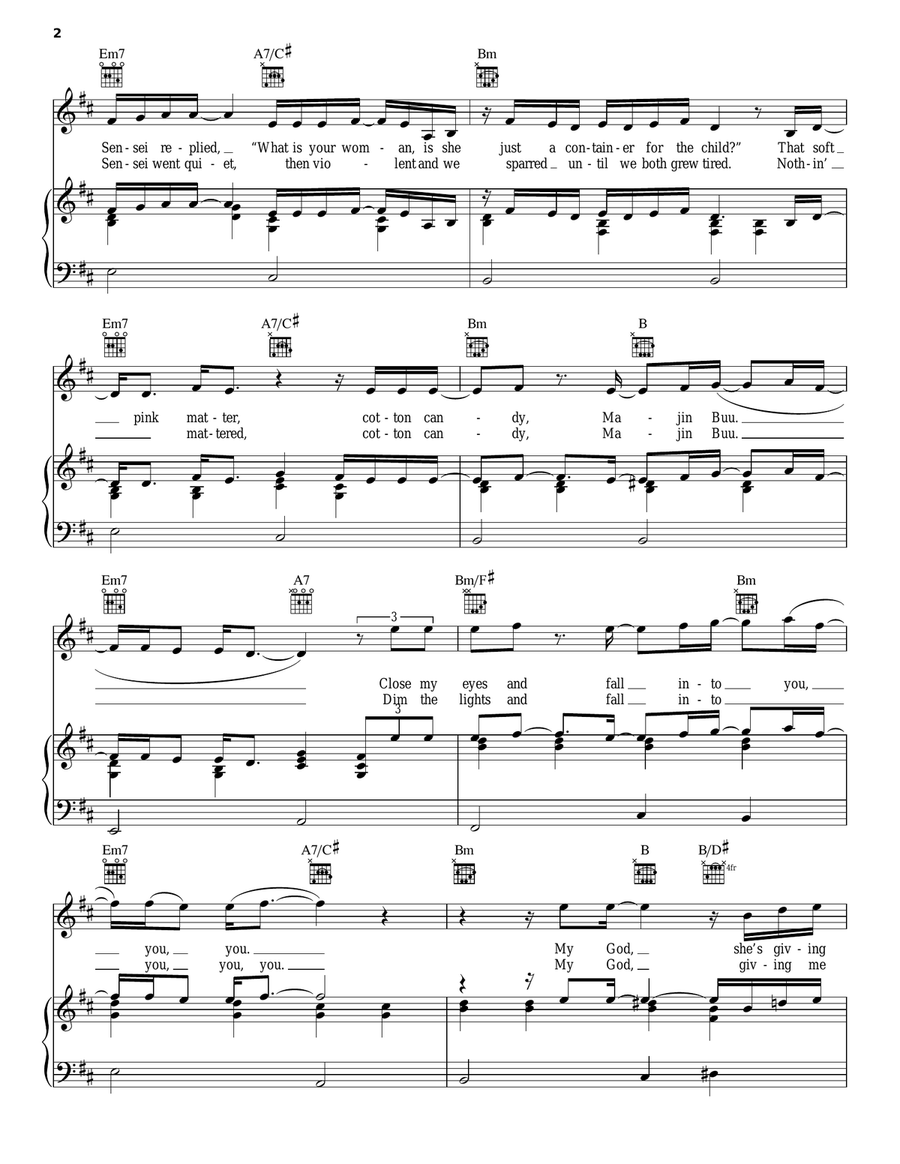 Pink Matter Piano, Vocal, Guitar scores gallery preview page 2