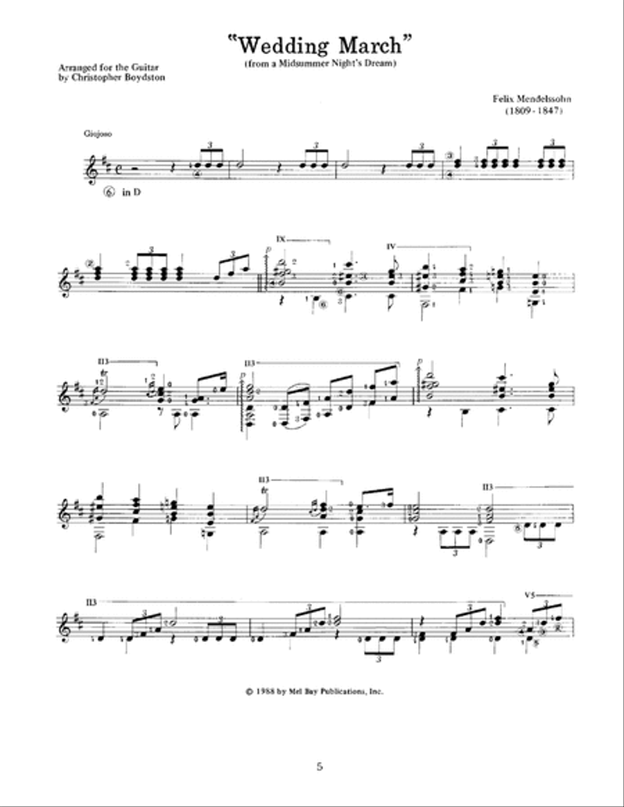 Wedding Music for Classical Guitar Acoustic Guitar scores gallery preview page 6
