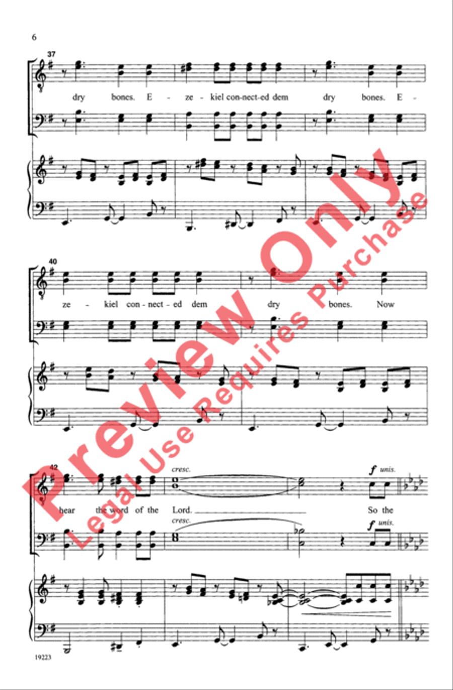 Dry Bones Men's Choir scores gallery preview page 6