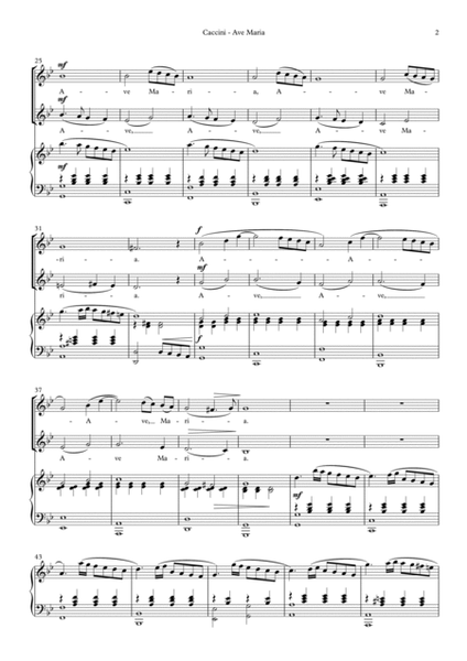 Ave Maria (Caccini) (Soprano & Alto duet, Piano) image number null