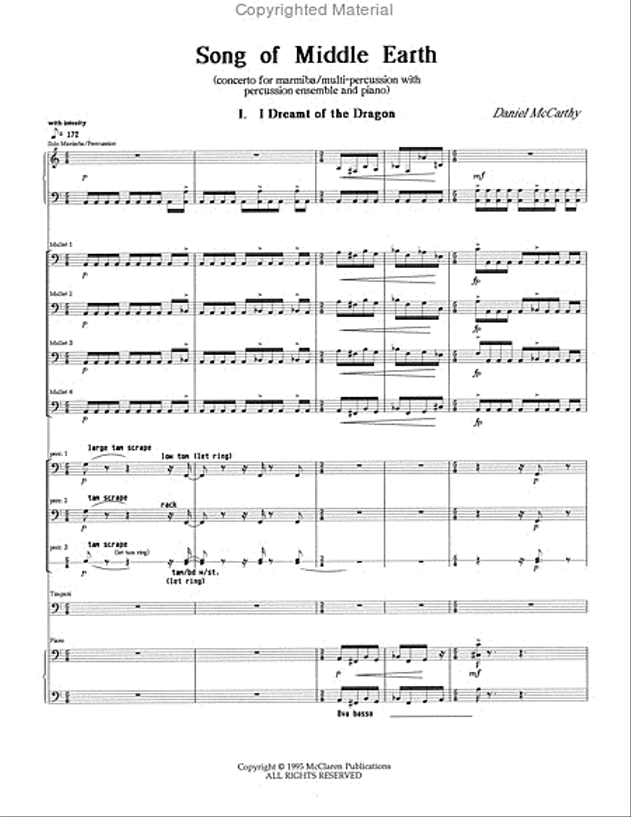 Song of Middle Earth Percussion Ensemble scores gallery preview page 2