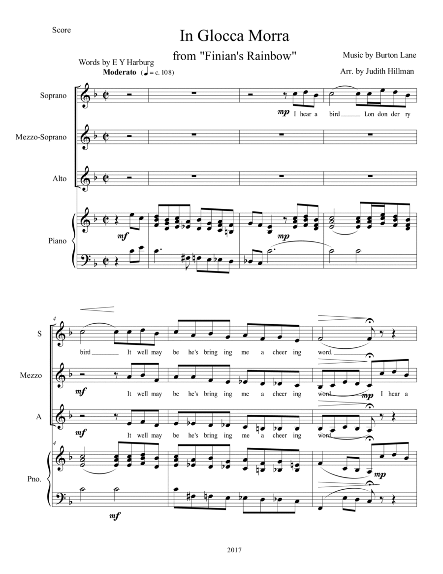 How Are Things In Glocca Morra SSA scores gallery preview page 1