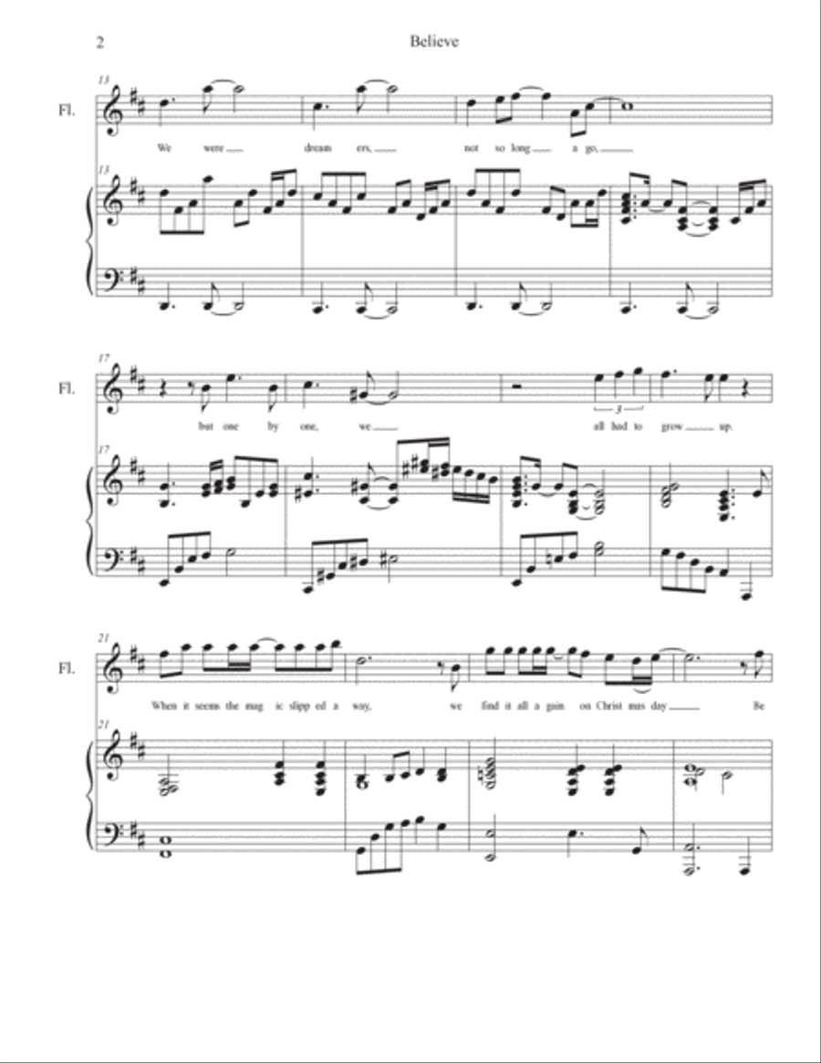 Believe Flute Solo scores gallery preview page 4