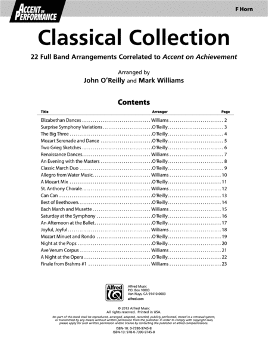 Accent on Performance Classical Collection Concert Band scores gallery preview page 2