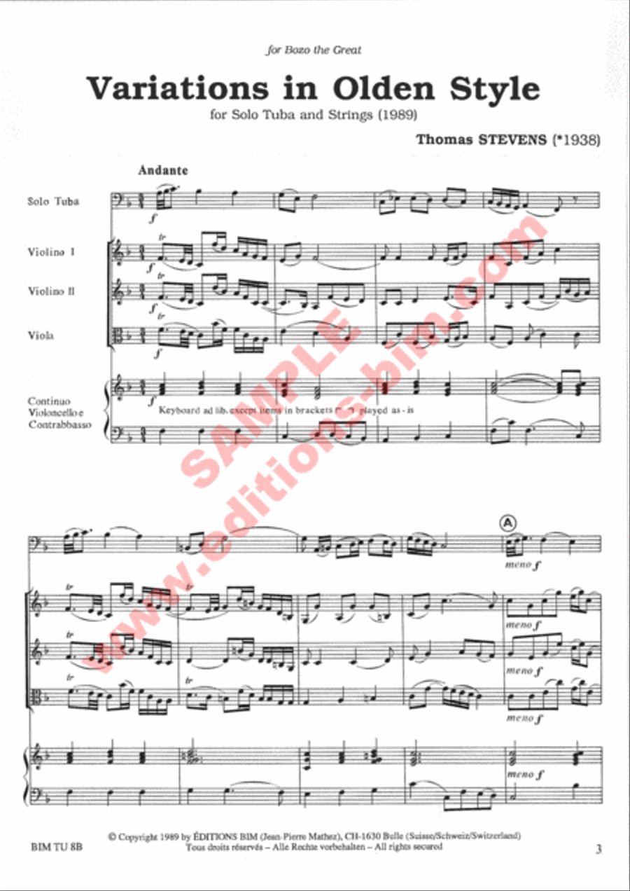 Variations in Olden Style String Orchestra scores gallery preview page 2