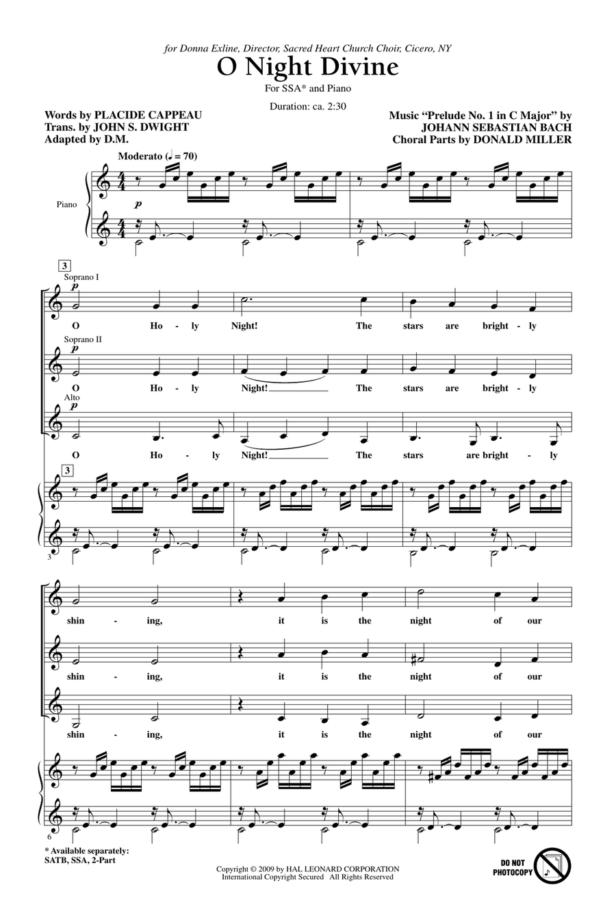 O Night Divine O Night Divine SSA scores gallery preview page 1