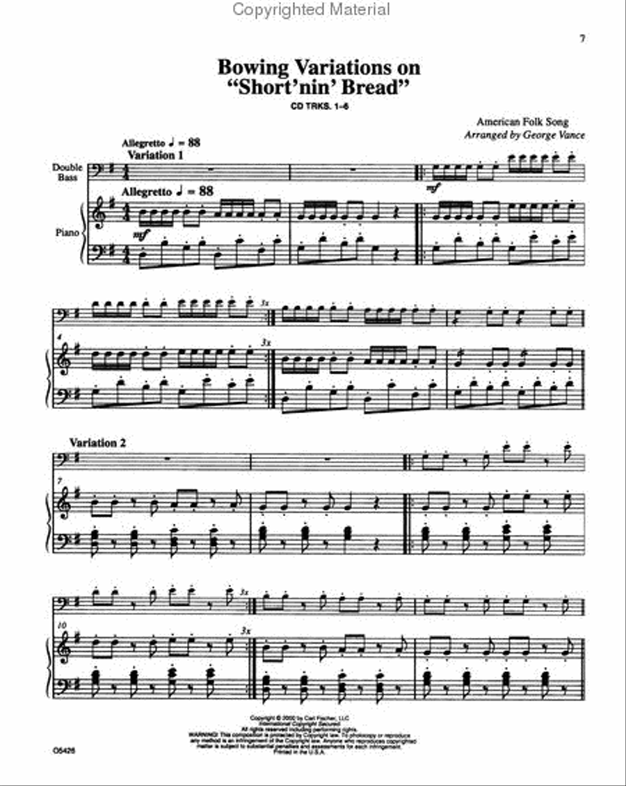 Progressive Repertoire for the Double Bass - Vol. 1 (Piano Accompaniment) Double Bass scores gallery preview page 2