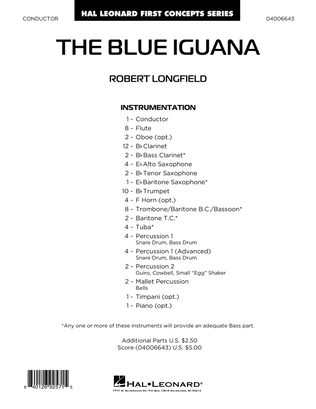 Book cover for The Blue Iguana - Conductor Score (Full Score)