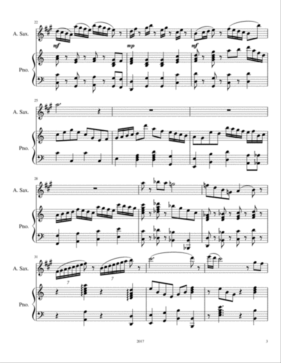 New Year's Song Alto Saxophone scores gallery preview page 3