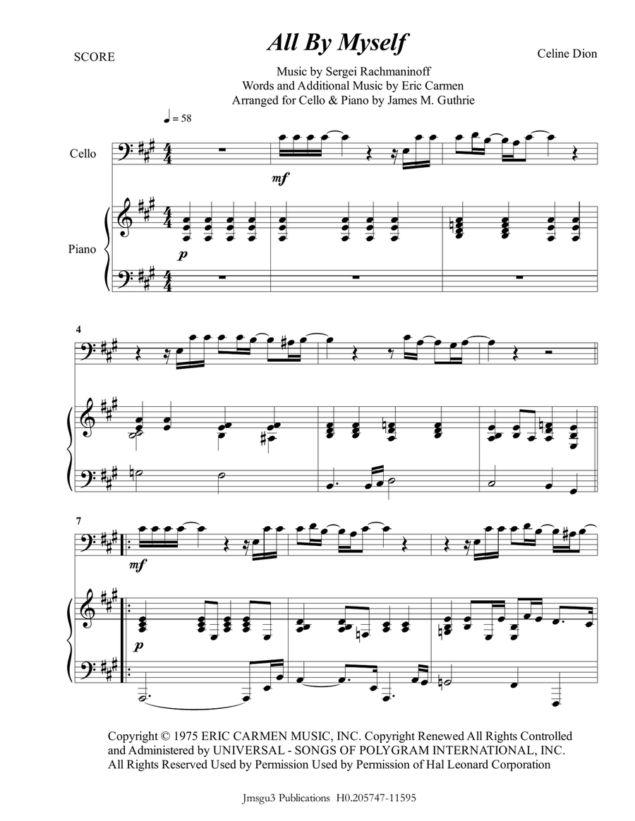 All by sale myself rachmaninoff