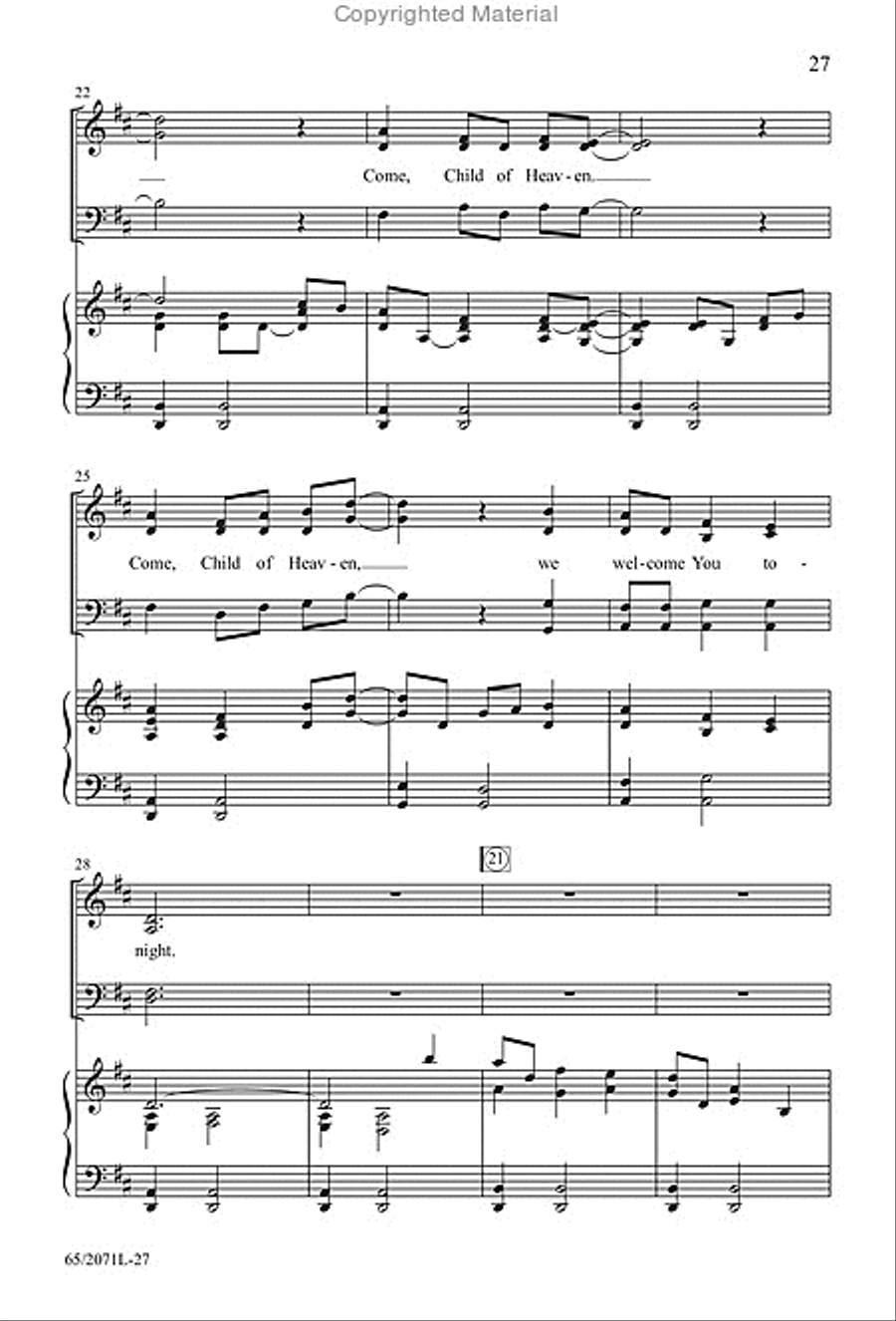 One Silent Night - SATB Score with Performance CD 4-Part scores gallery preview page 12