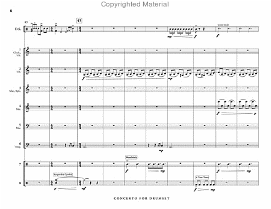Concerto for Drumset and Percussion Ensemble (score & parts) Percussion Ensemble scores gallery preview page 7