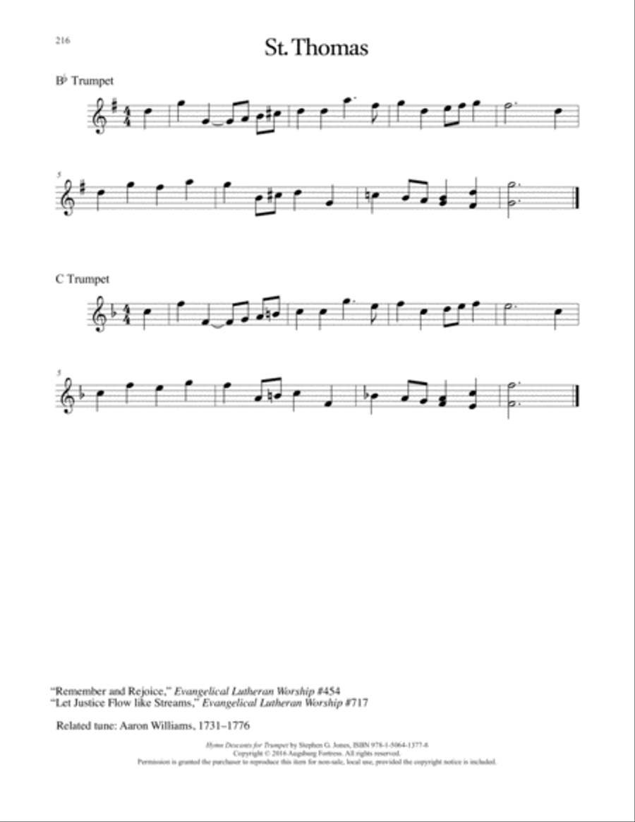 Hymn Descants for Trumpet C Trumpet scores gallery preview page 217