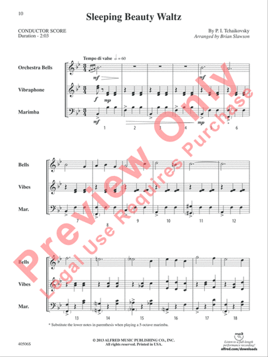 Classic Mallet Trios -- Tchaikovsky Small Ensemble scores gallery preview page 11