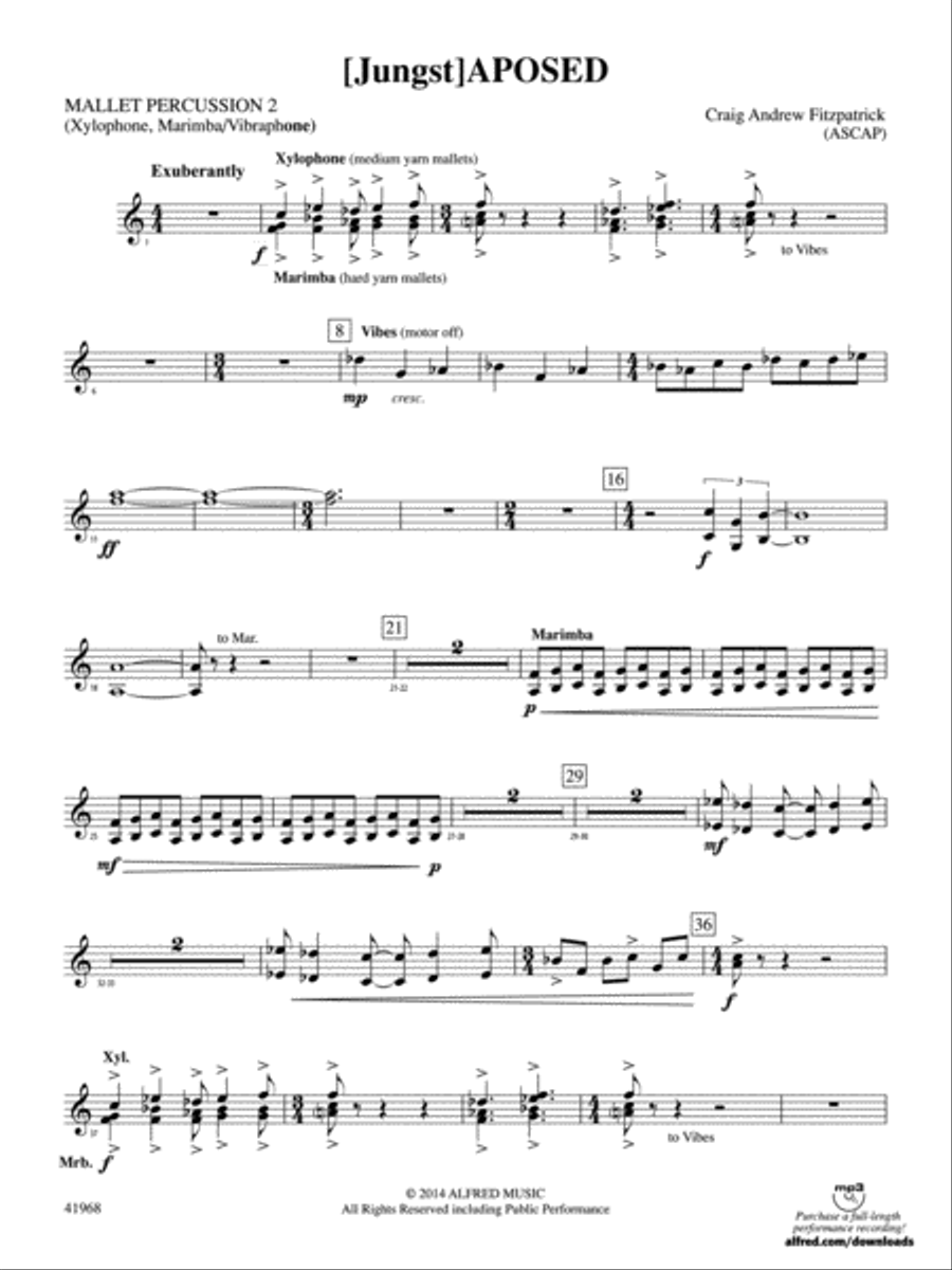 [Jungst]aposed: 2nd Mallet Percussion Concert Band scores gallery preview page 1