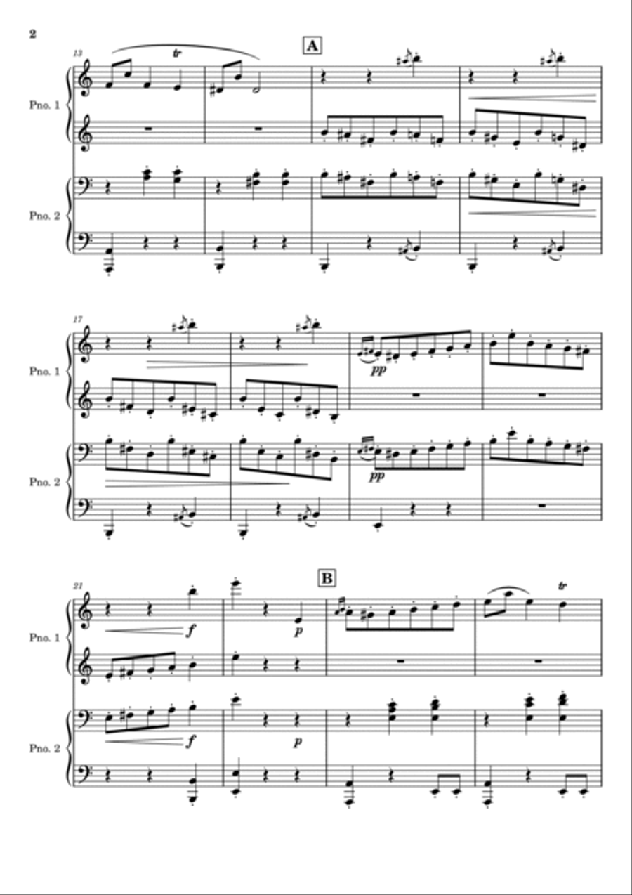 Grieg - Anitra's Dance - From Peer Gynt No.3 Op.23 - For Piano Duet 1 Piano, 4-Hands scores gallery preview page 2