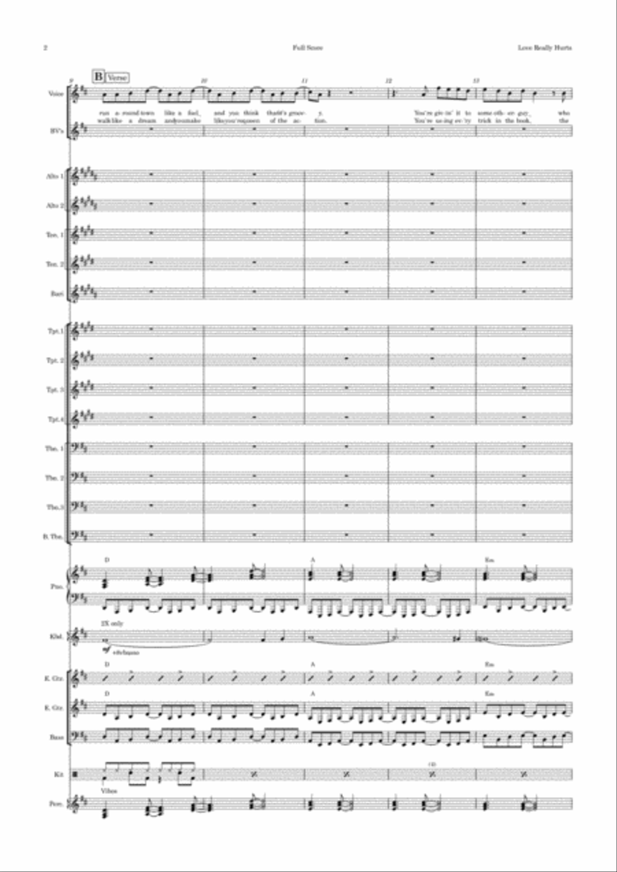 Love Really Hurts Without You Choir scores gallery preview page 2