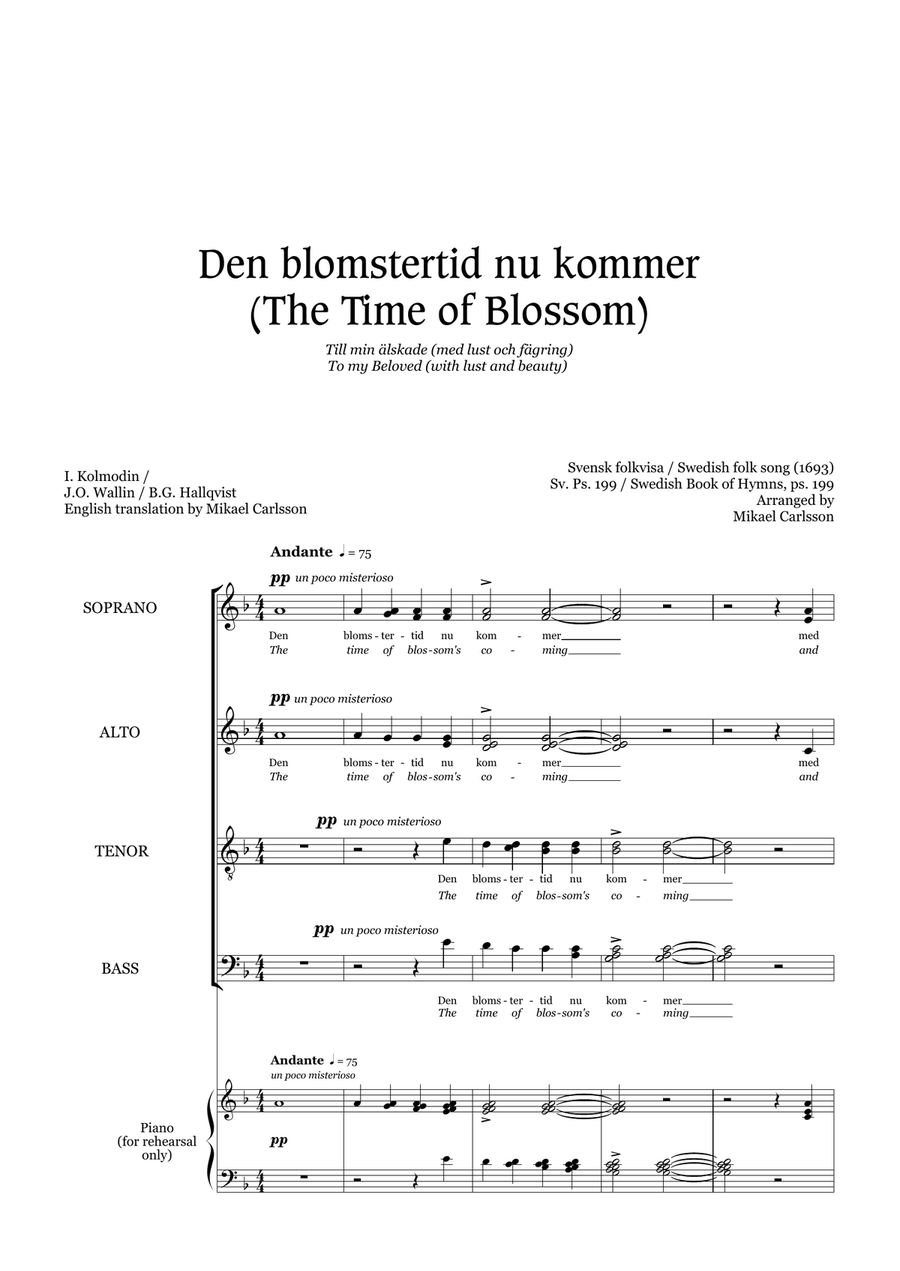 Den blomstertid nu kommer (The Time of Blossom) 4-Part scores gallery preview page 5