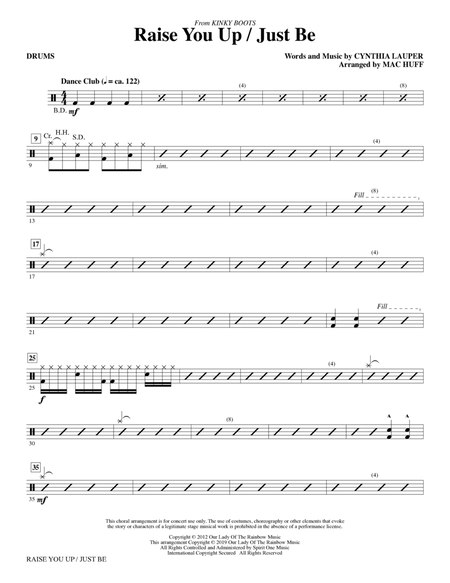 Raise You Up/Just Be (from Kinky Boots) (arr. Mac Huff) - Drums