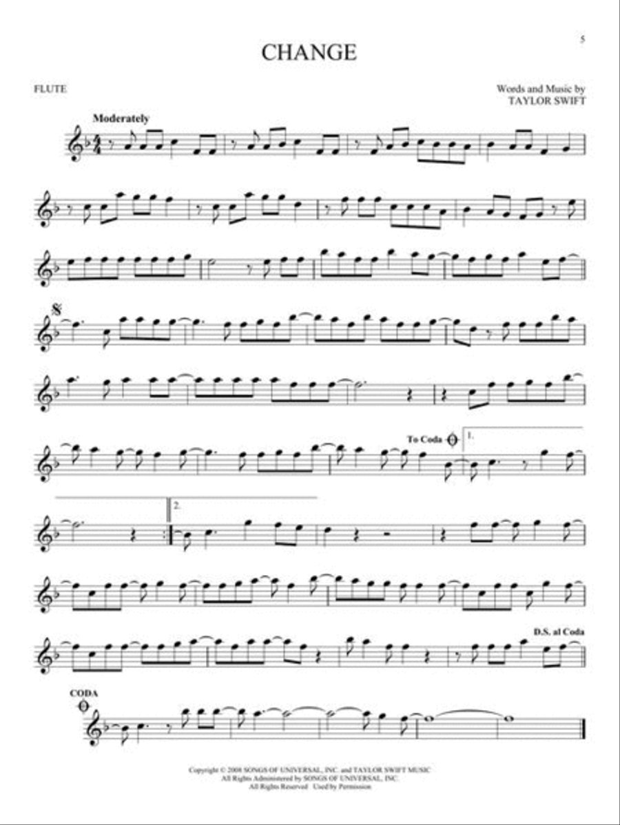 Taylor Swift Flute Solo scores gallery preview page 5