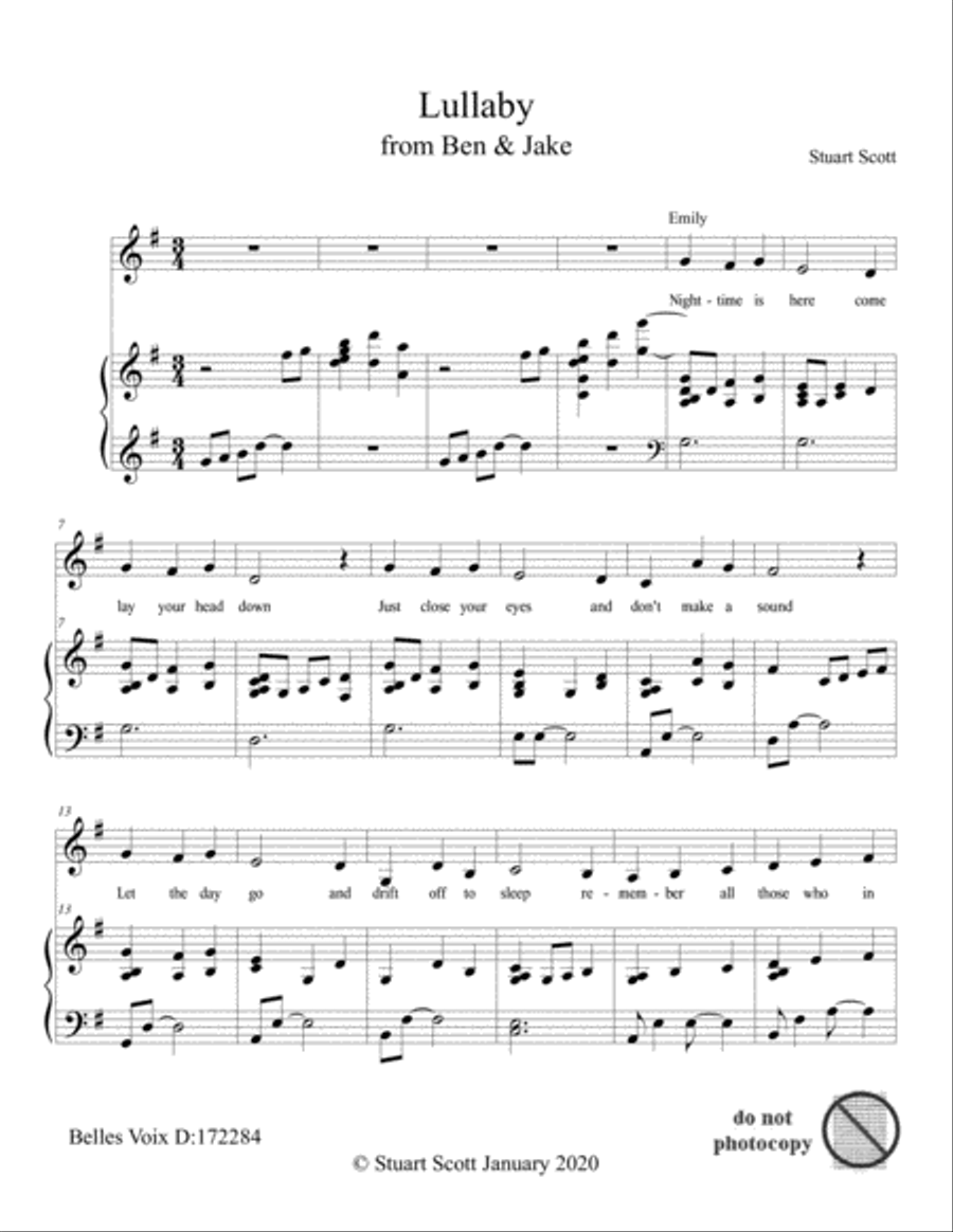 Lullaby Voice Solo scores gallery preview page 1