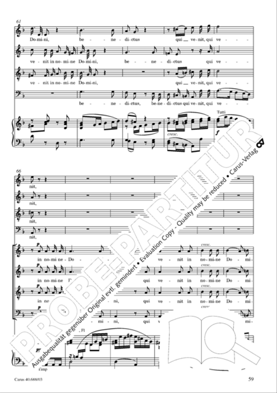 Mass in C Major 4-Part scores gallery preview page 60