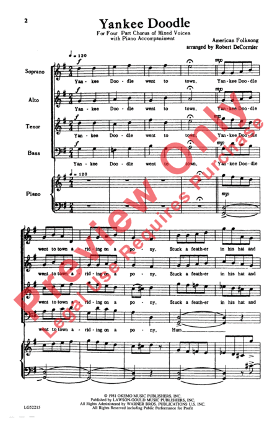 Yankee Doodle 4-Part scores gallery preview page 2