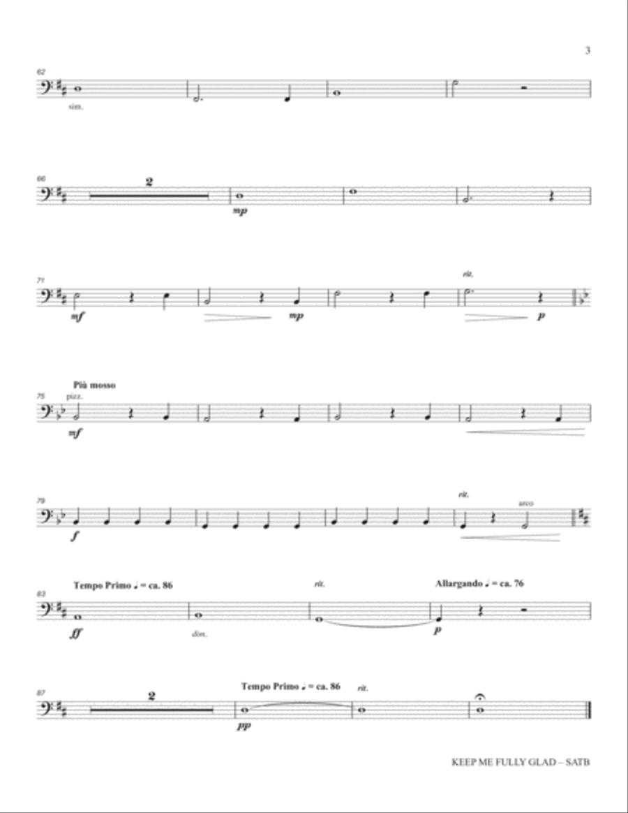 Keep Me Fully Glad - Cello Choir scores gallery preview page 15