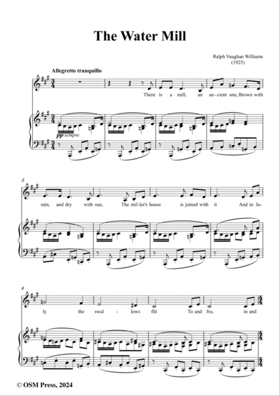 Vaughan Williams-The Water Mill(1925),,in A Major Voice scores gallery preview page 2