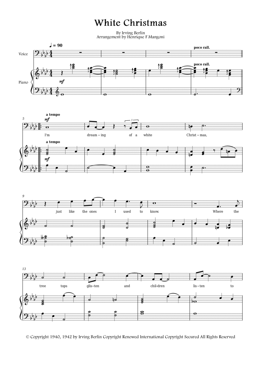 White Christmas Voice scores gallery preview page 1