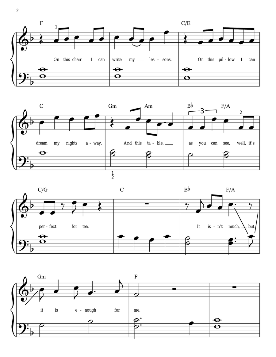 My House My House Easy Piano scores gallery preview page 2