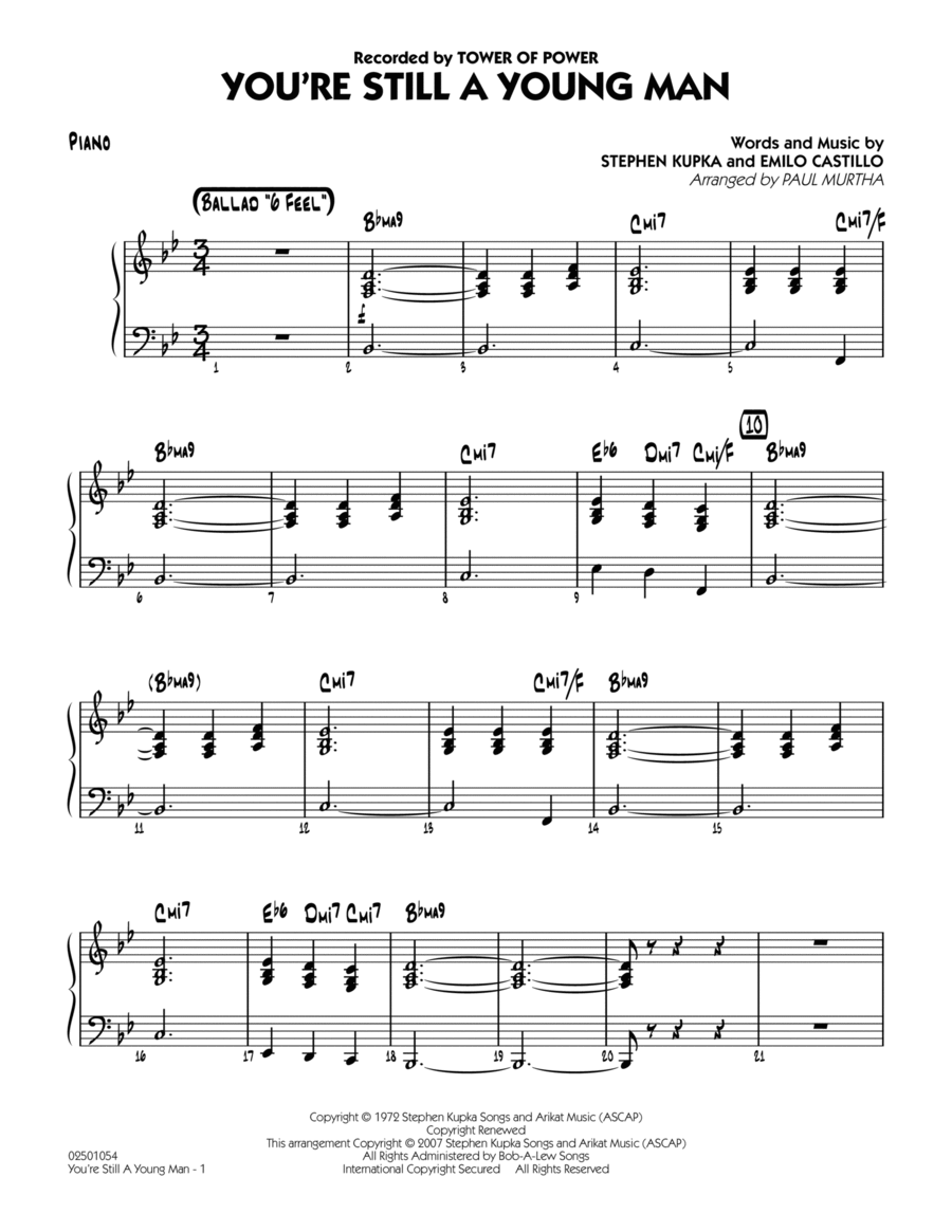 You're Still A Young Man - Piano Jazz Ensemble scores gallery preview page 1