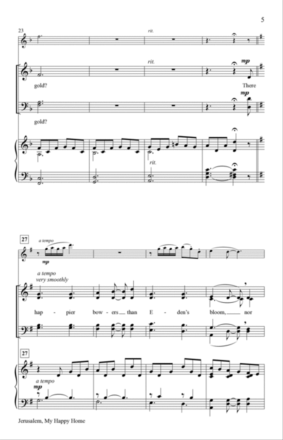 Jerusalem, My Happy Home (Digital) 4-Part scores gallery preview page 5