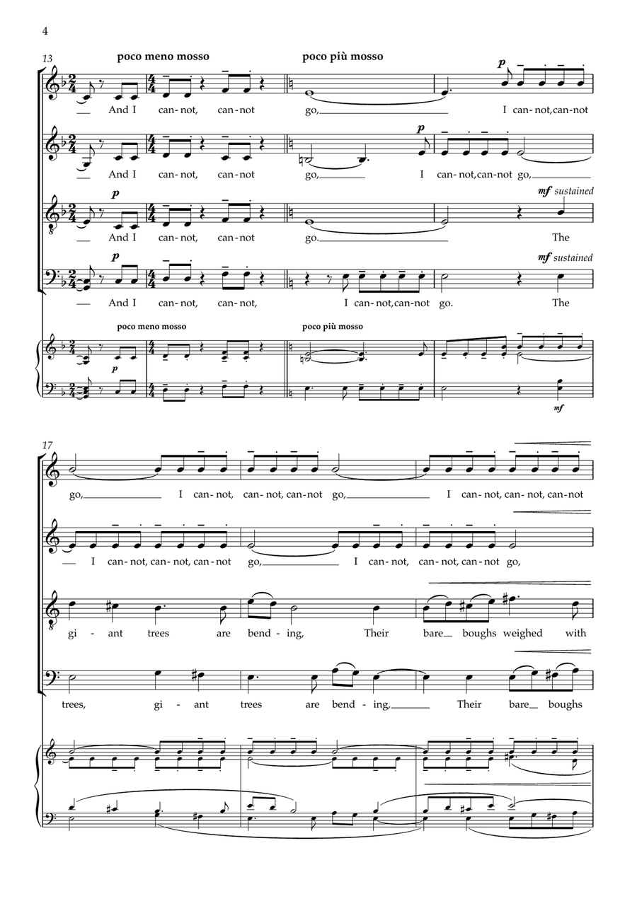 The Night is Darkening Round Me (SATB unaccompanied) 4-Part scores gallery preview page 4